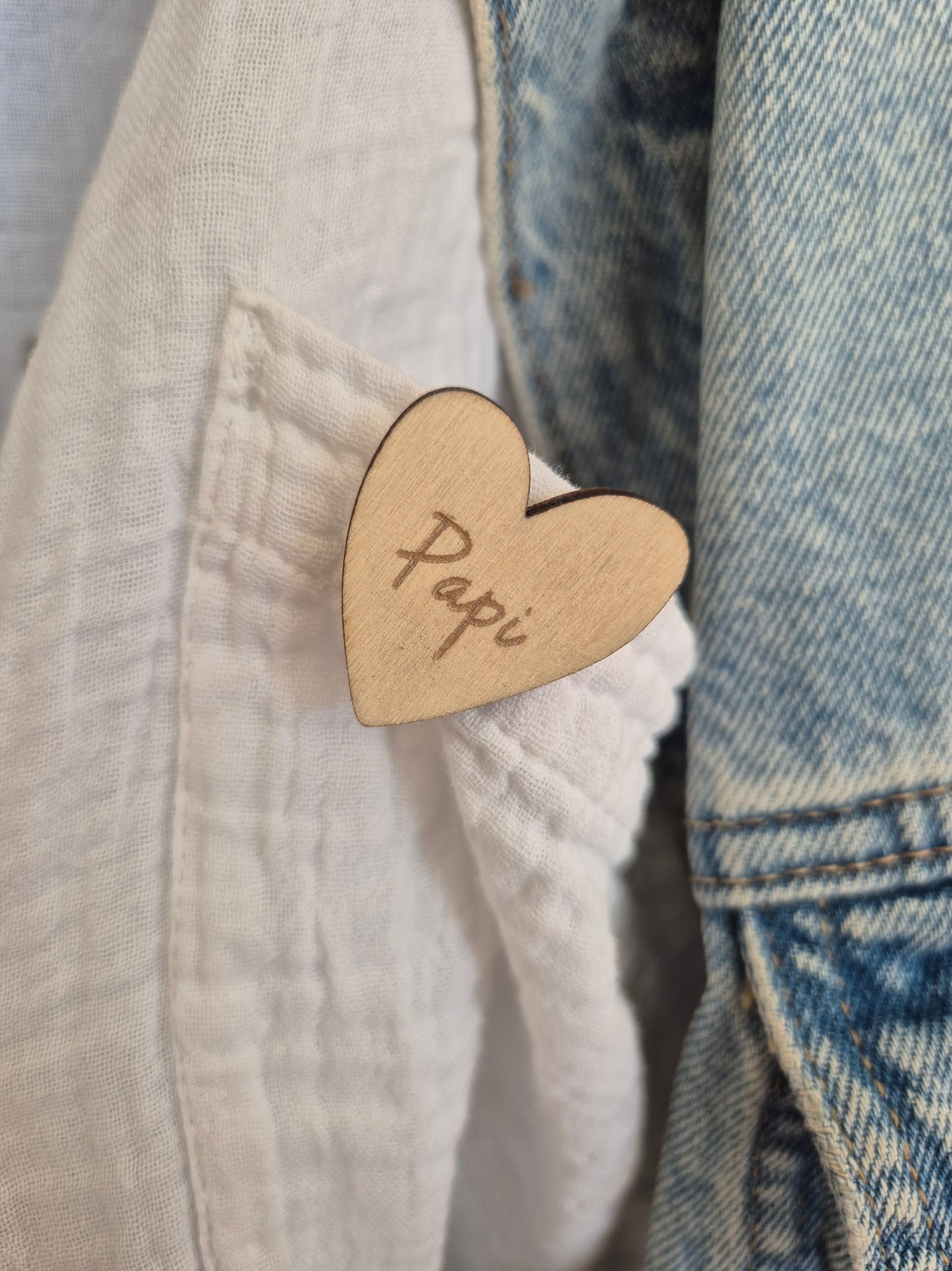 Pins en bois - Coeur