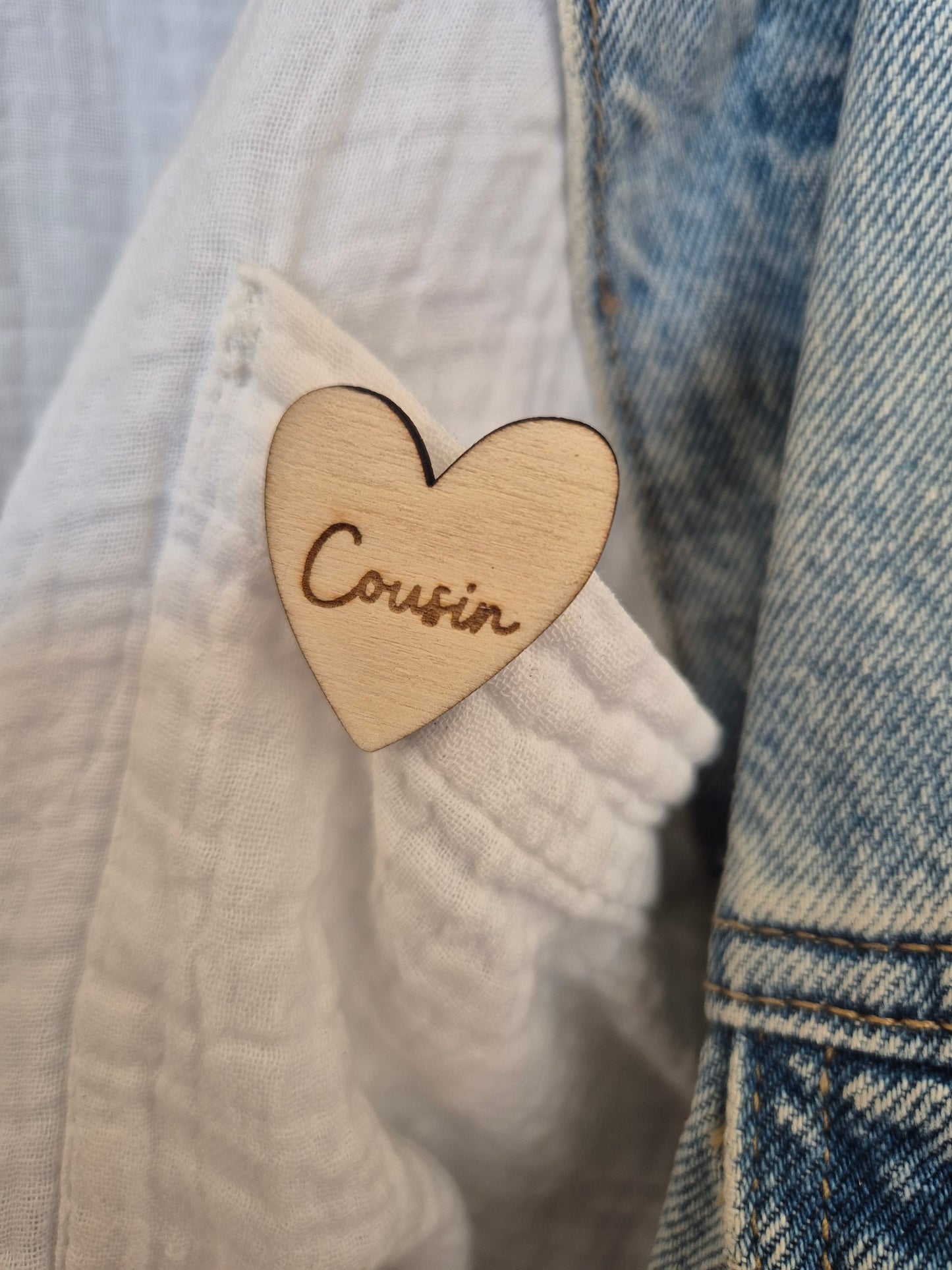 Pins en bois - Coeur