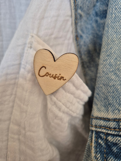 Pins en bois - Coeur