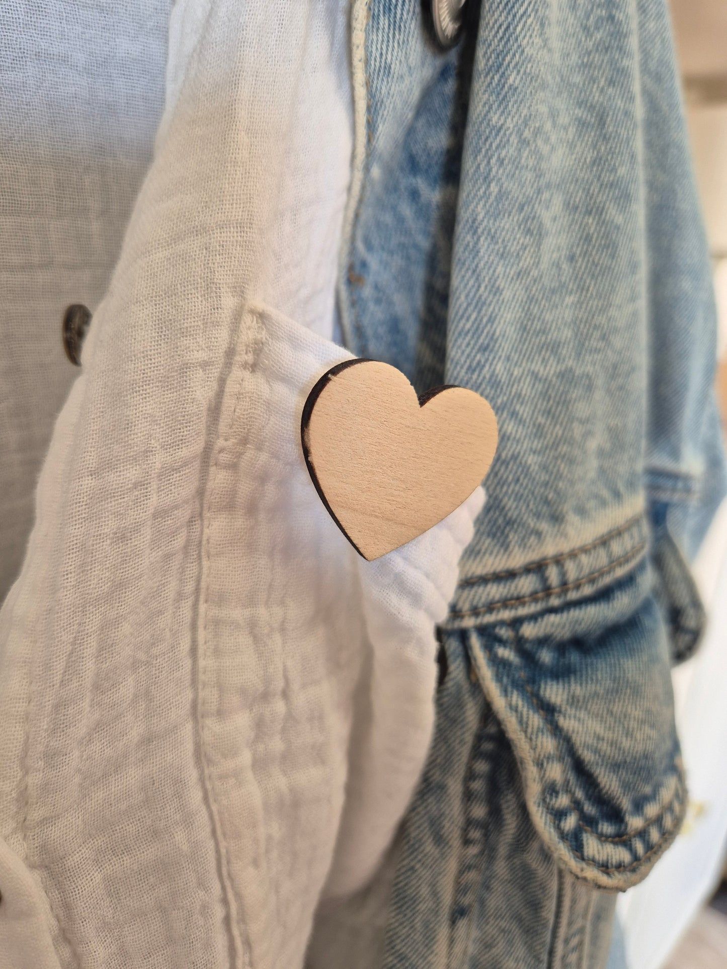 Pins en bois - Coeur