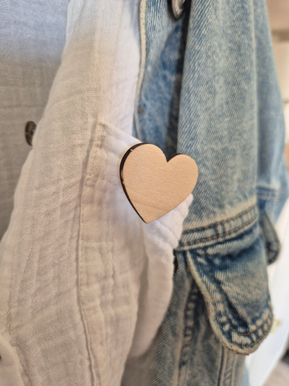 Pins en bois - Coeur