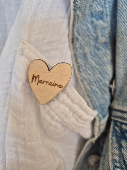 Pins en bois - Coeur