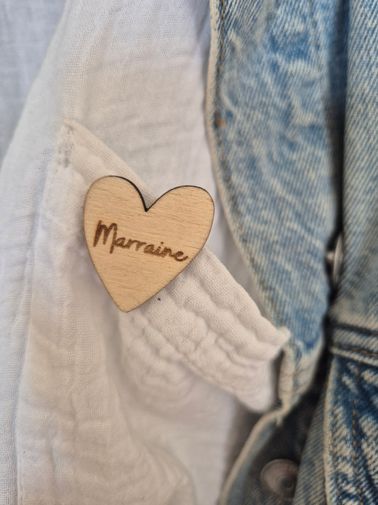 Pins en bois - Coeur